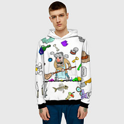 Толстовка-худи мужская Дворничек, цвет: 3D-черный — фото 2