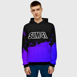 Толстовка-худи мужская Sum41 purple grunge, цвет: 3D-черный — фото 2