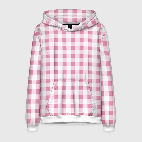 Мужская толстовка Барби-розовый: клетка / 3D-Белый – фото 1