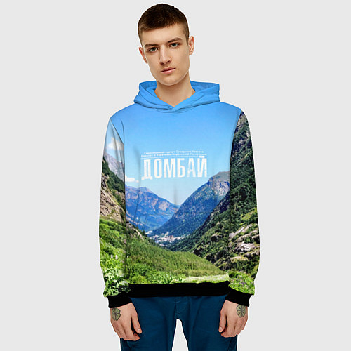 Мужская толстовка Домбай / 3D-Черный – фото 3