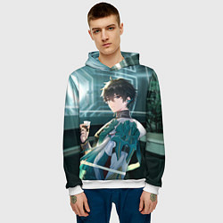 Толстовка-худи мужская Дань Хэн в общем вагоне, цвет: 3D-белый — фото 2