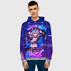 Толстовка-худи мужская Серебряный Волк стар рейл, цвет: 3D-меланж — фото 2