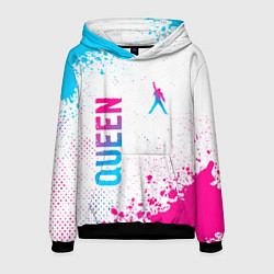 Мужская толстовка Queen neon gradient style: надпись, символ