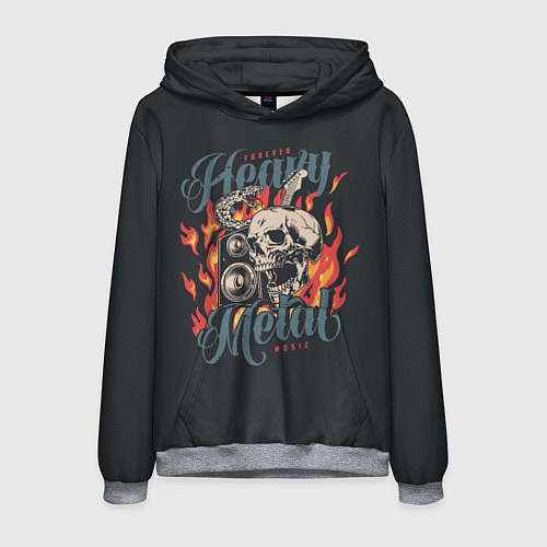 Мужская толстовка Heavy metal music / 3D-Меланж – фото 1