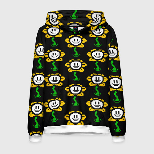 Мужская толстовка Undertale - flowey smile / 3D-Белый – фото 1