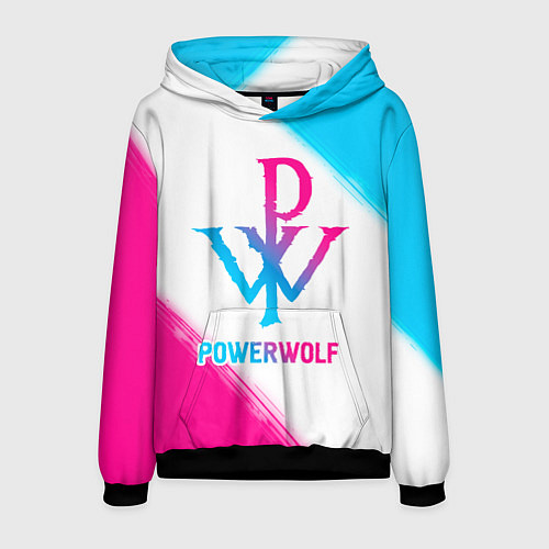 Мужская толстовка Powerwolf neon gradient style / 3D-Черный – фото 1