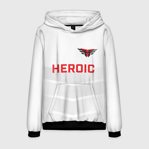 Мужская толстовка Heroic white / 3D-Черный – фото 1