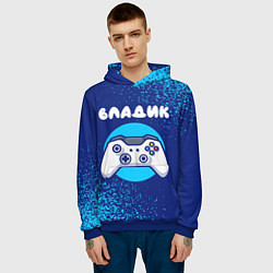 Толстовка-худи мужская Владик геймер, цвет: 3D-синий — фото 2