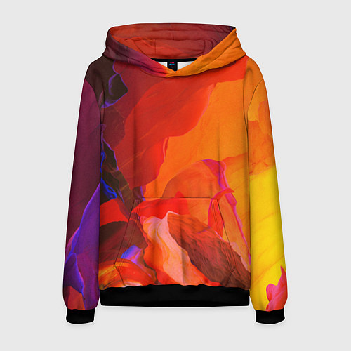 Мужская толстовка Красно-оранжевый камень / 3D-Черный – фото 1