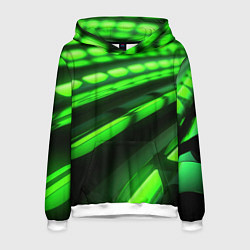 Мужская толстовка Green neon abstract