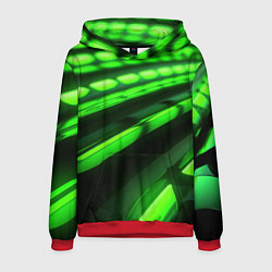 Мужская толстовка Green neon abstract