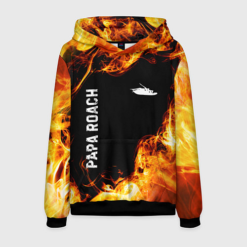 Мужская толстовка Papa Roach и пылающий огонь / 3D-Черный – фото 1