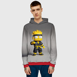 Толстовка-худи мужская Bart Simpson - ninja - Japan, цвет: 3D-красный — фото 2