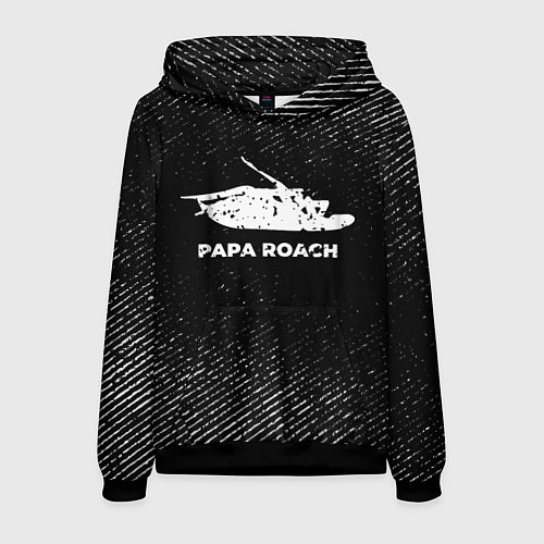 Мужская толстовка Papa Roach с потертостями на темном фоне / 3D-Черный – фото 1