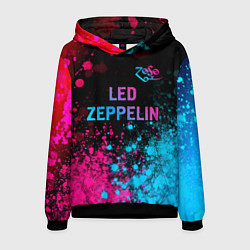 Мужская толстовка Led Zeppelin - neon gradient: символ сверху