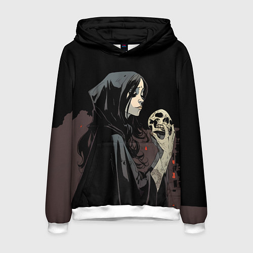 Мужская толстовка Кукла Колдуна с черепoм / 3D-Белый – фото 1