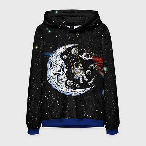 Мужская толстовка Космические качели - череп / 3D-Синий – фото 1