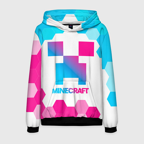 Мужская толстовка Minecraft neon gradient style / 3D-Черный – фото 1