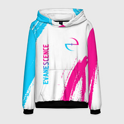 Толстовка-худи мужская Evanescence neon gradient style: надпись, символ, цвет: 3D-черный