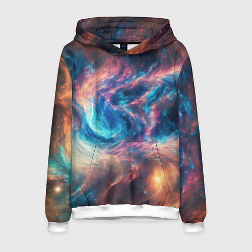 Мужская толстовка Космические узоры необычные / 3D-Белый – фото 1