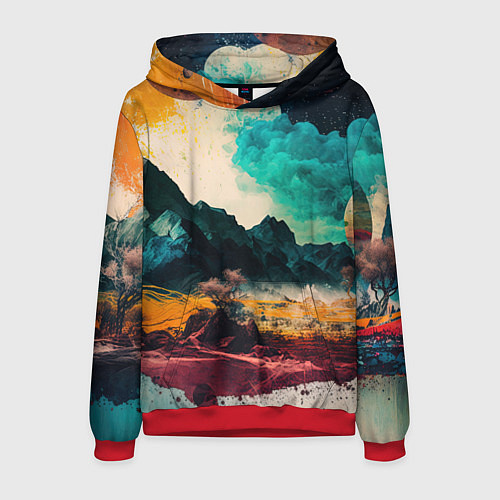 Мужская толстовка Загадочное измерение / 3D-Красный – фото 1