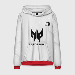 Толстовка-худи мужская TNC Predator white, цвет: 3D-красный