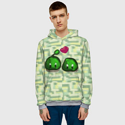 Толстовка-худи мужская Зеленые слаймы стардью, цвет: 3D-меланж — фото 2