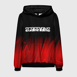 Толстовка-худи мужская Scorpions red plasma, цвет: 3D-черный