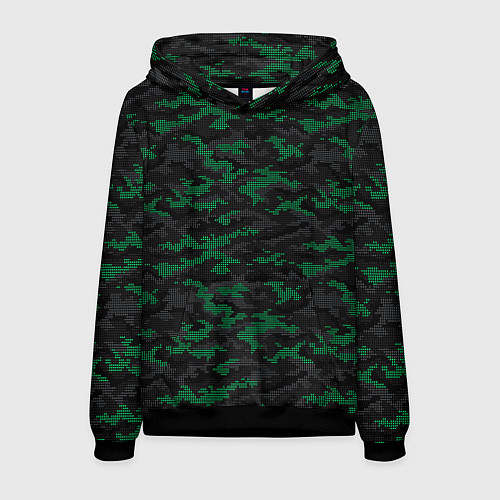 Мужская толстовка Точечный камуфляжный узор Spot camouflage pattern / 3D-Черный – фото 1