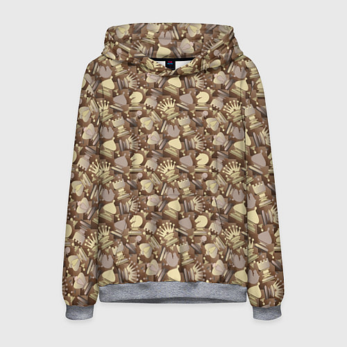 Мужская толстовка Шахматный Король - Chess / 3D-Меланж – фото 1