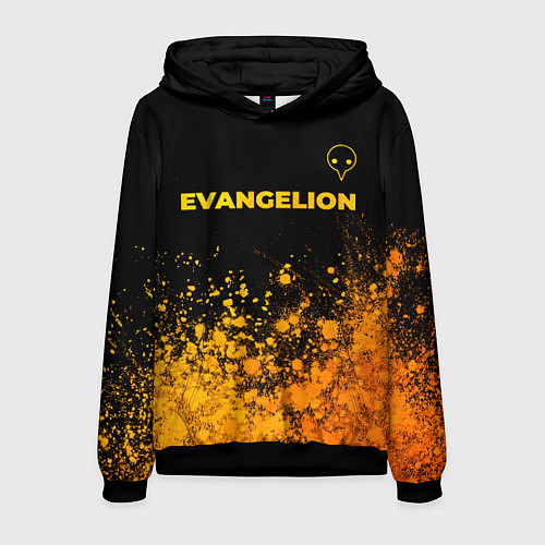 Мужская толстовка Evangelion - gold gradient: символ сверху / 3D-Черный – фото 1