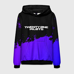 Толстовка-худи мужская Twenty One Pilots purple grunge, цвет: 3D-черный