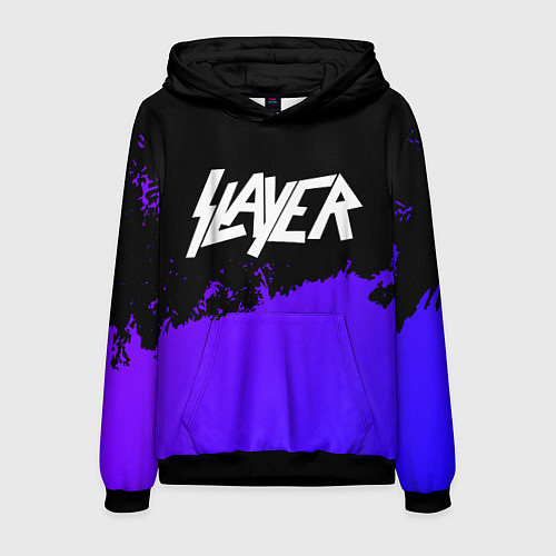 Мужская толстовка Slayer purple grunge / 3D-Черный – фото 1