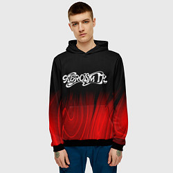 Толстовка-худи мужская Aerosmith red plasma, цвет: 3D-черный — фото 2