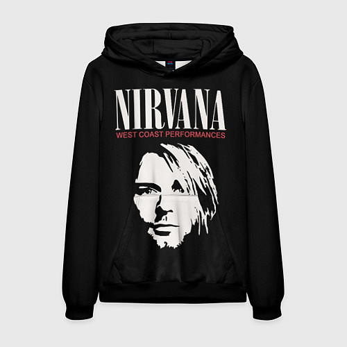 Мужская толстовка Nirvana - Kurt Cobain / 3D-Черный – фото 1