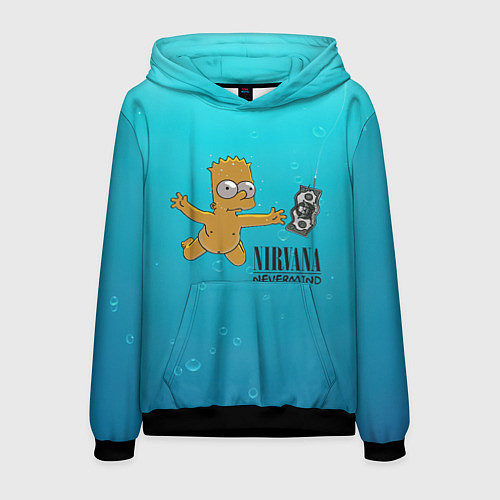 Мужская толстовка Nirvana - Simpson / 3D-Черный – фото 1