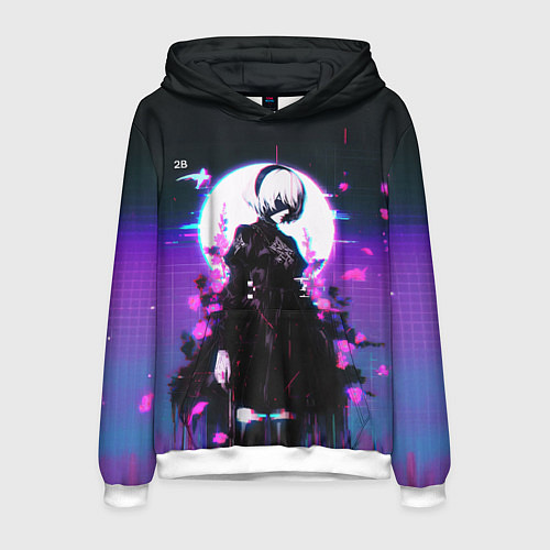 Мужская толстовка Nier automata 2b neon / 3D-Белый – фото 1