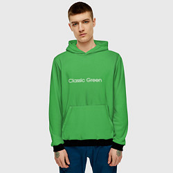 Толстовка-худи мужская Classic Green, цвет: 3D-черный — фото 2