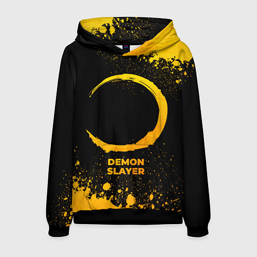 Мужская толстовка Demon Slayer - gold gradient / 3D-Черный – фото 1