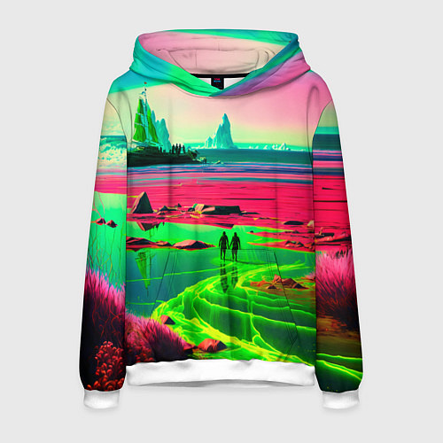 Мужская толстовка Кислотный мир / 3D-Белый – фото 1