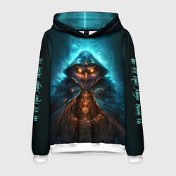 Толстовка-худи мужская Сова в колдовской мантии, цвет: 3D-белый