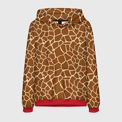 Толстовка-худи мужская Пятнистая шкура жирафа, цвет: 3D-красный