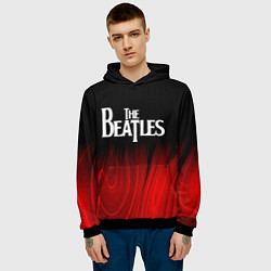 Толстовка-худи мужская The Beatles red plasma, цвет: 3D-черный — фото 2