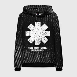 Толстовка-худи мужская Red Hot Chili Peppers с потертостями на темном фон, цвет: 3D-черный