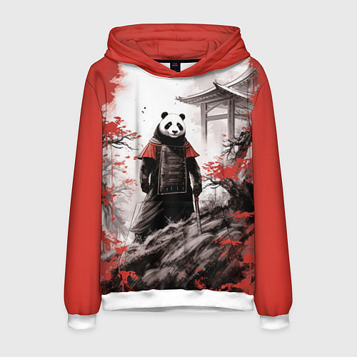 Мужская толстовка Panda samurai / 3D-Белый – фото 1