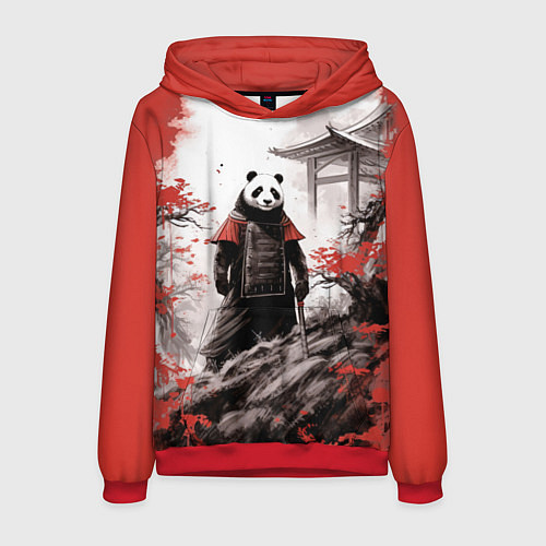 Мужская толстовка Panda samurai / 3D-Красный – фото 1