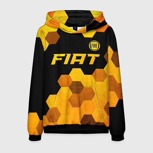 Мужская толстовка Fiat - gold gradient: символ сверху / 3D-Черный – фото 1