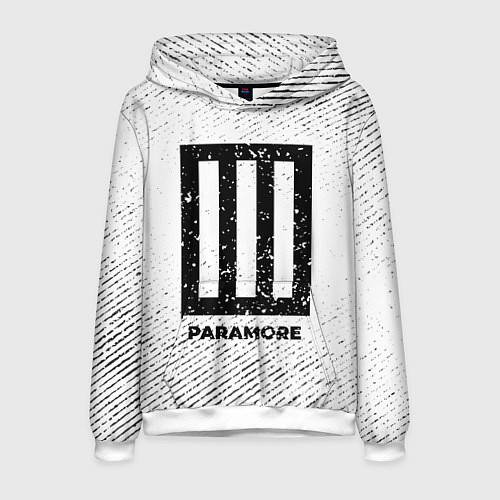 Мужская толстовка Paramore с потертостями на светлом фоне / 3D-Белый – фото 1