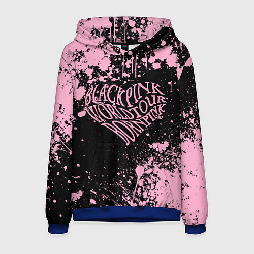Мужская толстовка Блэкпинк - потертости и сердце / 3D-Синий – фото 1