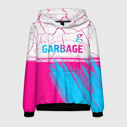 Мужская толстовка Garbage neon gradient style: символ сверху / 3D-Черный – фото 1